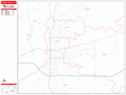 Terre Haute Wall Map Red Line Style